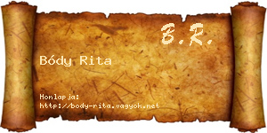 Bódy Rita névjegykártya