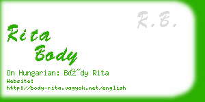 rita body business card
